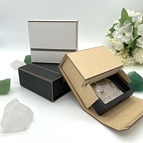 Gusisia 12 Pack Cardboard Jewelry Gift Box For Bracelets Packaging, Sturdy Jewelry Box with Inner Box For Earrings Necklaces Bangles Rings, Small Gift Box 4.1x3.7x1.7 Inch (Brown)