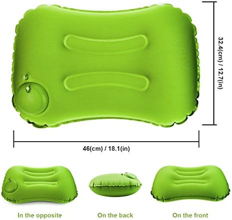 Cafewich Hot Convenient Inflatable&amp;Foldable Travel Neck Pillow for Airplanes with Peacock (Green, 18.1 x 12.7 inch)