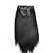 YONNA Remy Human Hair Clip in Extensions Double Weft Long Soft Straight 10 Pieces Thick to Ends Full Head 14-26inch