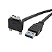 Smays USB 3.0 Male to Right Angle Micro-b 9-Pin Data Cable with Screws Lock to Panel (3.9 Feet = 1.2 Meters, Black)