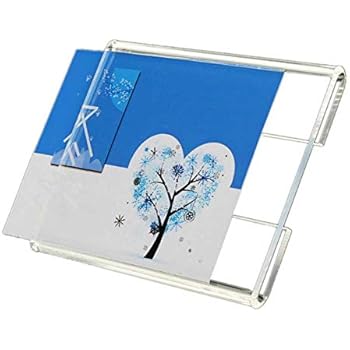 20PCS Wall Mount Acrylic Price Label Holder, Acrylic Sign Holder Counter Top Stand Display with Adhesive Tape Stick (Paper Size 2.36x3.54inch)