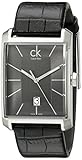 Calvin Klein Men's K2M21107 'Window' Grey Dial Black Leather Strap Swiss Quartz Watch