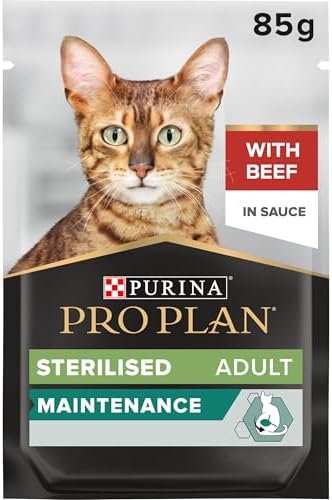Purina Pro Plan Sterilised Wet Cat Food, Beef in Gravy, 85g (26