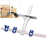 YIZRIO Cabinet Hardware Jig for Handles and Knobs - Drawer Guide Jig on Doors and Drawer Fronts - Fastest and Most Accurate Drawer Knob Pull Drilling Templates Jig Tool- Improve for inch Scale