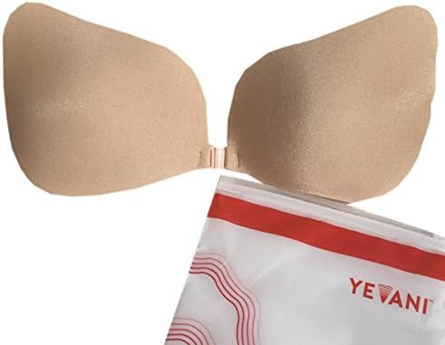 YEVANI Superlite Adhesive Backless Strapless Silicone Stick-on Push Up Bra - Wing Shape (Neutral, XXS)