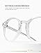 TIJN Vintage Glasses for Women Men Thick Round Rim Eyeglasses Clear Lens (transparent-original)