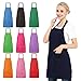 8 PCS Mixed Color Plain Bib Aprons Bulk Unisex Aprons with 2 Pockets for Kitchen Cooking Restaurant BBQ