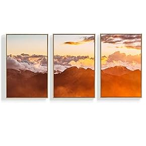 Canvas Wall Art for Living Room, Bedroom Mountain Framed Canvas Prints for Home Decoration Ready to Hang - 16"x24"x3 Panels