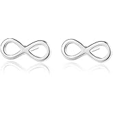 Minimalist Infinity Tiny 925 Sterling Silver Cartilage Tragus Small Stud Earrings for Women Sensitive Ears Cute Mini Huggie Post