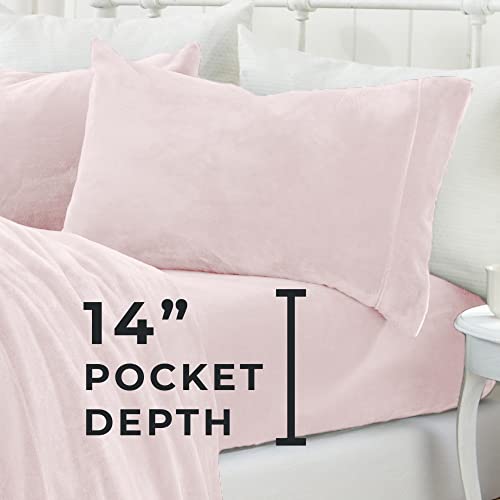 great bay HOME Micro Fleece Extra Soft Cozy Velvet Plush Sheet Set
