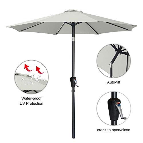 ABCCANOPY 270cm Sonnenschirm im Freien Wasserabweisende Bespannung -Gartenschirm Marktschirm, Hellbeige – Bild 5