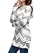 Allegra K Woman Zig-Zag Pattern Knitted Loose Tunic Shirt Grey White M
