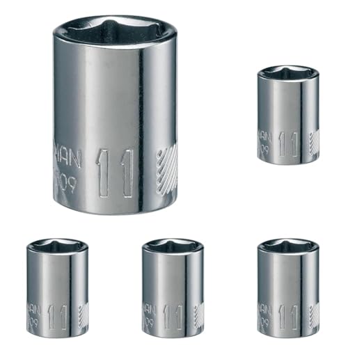 CRAFTSMAN Shallow Socket, Metric, 1/4-Inch Drive, 11mm, 6-Point (CMMT43509) (Pack of 5)