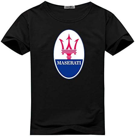 MASERATI logo For Men's Printed Short Sleeve Tee Tshirt Medium Black