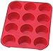 Sorbus 12 Cup Silicone Muffin and Cupcake Baking Pans, Non-Stick, Easy To Clean, Oven/Microwave/Dishwasher/Freezer safe, Heat Resistant Up To 450°F, Red (2 PACK)