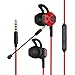 Gaming Earbuds,Headphones with Adjustable Mic Wired in-Ear Headphones E-Sport Earphones for Nintendo Switch, Xbox One, PS4, PC, Laptop, Cellphone with 3.5mm Jack(G100X, Volume Control) (Red)