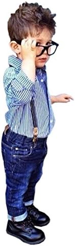 Rorychen 3pcs Boys Clothes Set Outfits:Shirt+Pants+Suspender Kids Gift(1-7T)