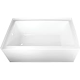 Kingston Brass Aqua Eden VTAP603622L 60-Inch Acrylic Alcove Tub with Left Hand Drain, White