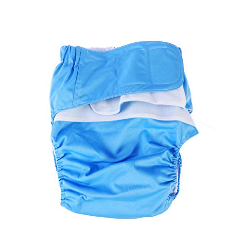 HEALIFTY Adult Diapers Reusable Adult Nappy Incontinence Pants Cloth Diaper Leakfree Underwear Protection Bed Sheet Bariatric Seniors Patients (Sky Blue)