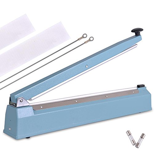 PrimeTrendz Hand Impulse Sealer Heat Seal Machine Poly Sealing With Element Grip and Teflon 20" (Inch)