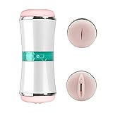 Male Masturbation Cup, Double-end Realistic Vagina Anal Pocket Masturbator Masturbation Cup for Men(White)