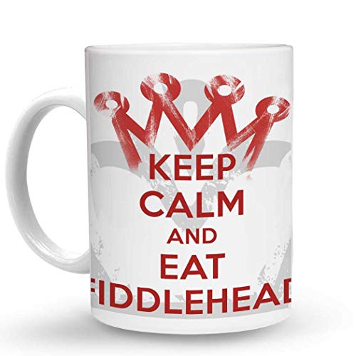 Makoroni - KEEP CALM AND EAT FIDDLEHEAD FERNS - 11 Oz. Unique COFFEE MUG, Coffee Cup