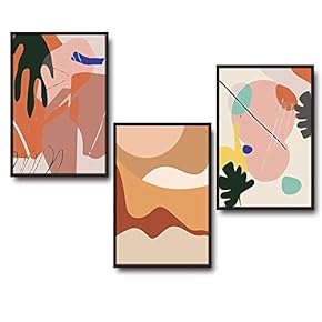 3 Piece Framed Canvas Wall Art for Living Room, Bedroom Mattis and Brutalist Canvas Prints for Modern Home Decoration Ready to Hang - 16"x24"x3 Panels