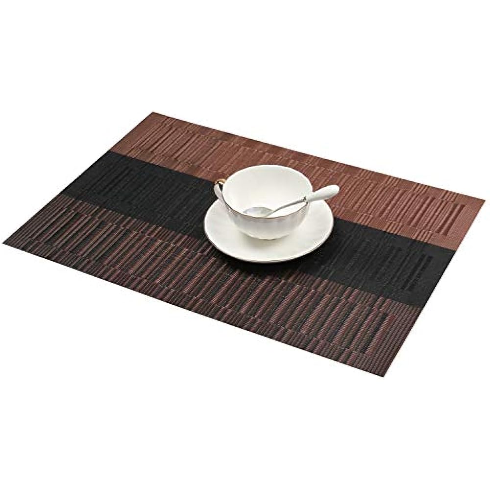 Placemats Set Of 6 Woven Vinyl Mats For Dining Table Heat Resistant