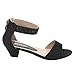 Beston ID27 Girl's Rhinestone Ankle Strap Back Zipper High Heel Dress Sandals