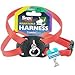 Size Right Adjustable Harness Red 30 to 38 Inches Girth with a Width of 1 in.
