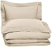 Amazon Brand – Pinzon 400-Thread-Count Pleated Hem Egyptian Cotton Duvet Set - Full/Queen, Parchment