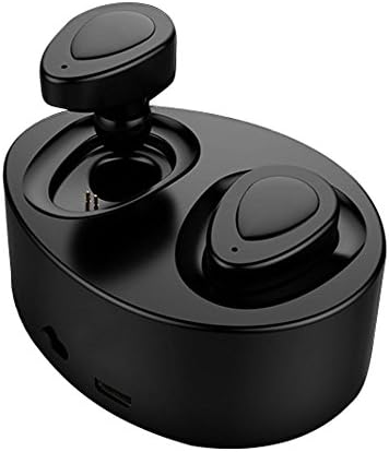 Beright Syllable Truly Wireless Bluetooth Earbuds Headphones with Charging Box Noise Cancelling Sweatproof Bluetooth Headphones t for iPhone iPad Samsung Android D900Mini (black) (K2)