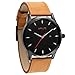 Tamlee Men's Watches Ultra Thin Case Leather Quartz Watch Waterproof Wristwatch