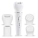TTMOW 5 in 1 Portable Painless Hair Remover Wireless with Body Trimmer,Facial Massager,Shaver,Pedicure,Cleaning Brush and Epilator Waterproof for Women