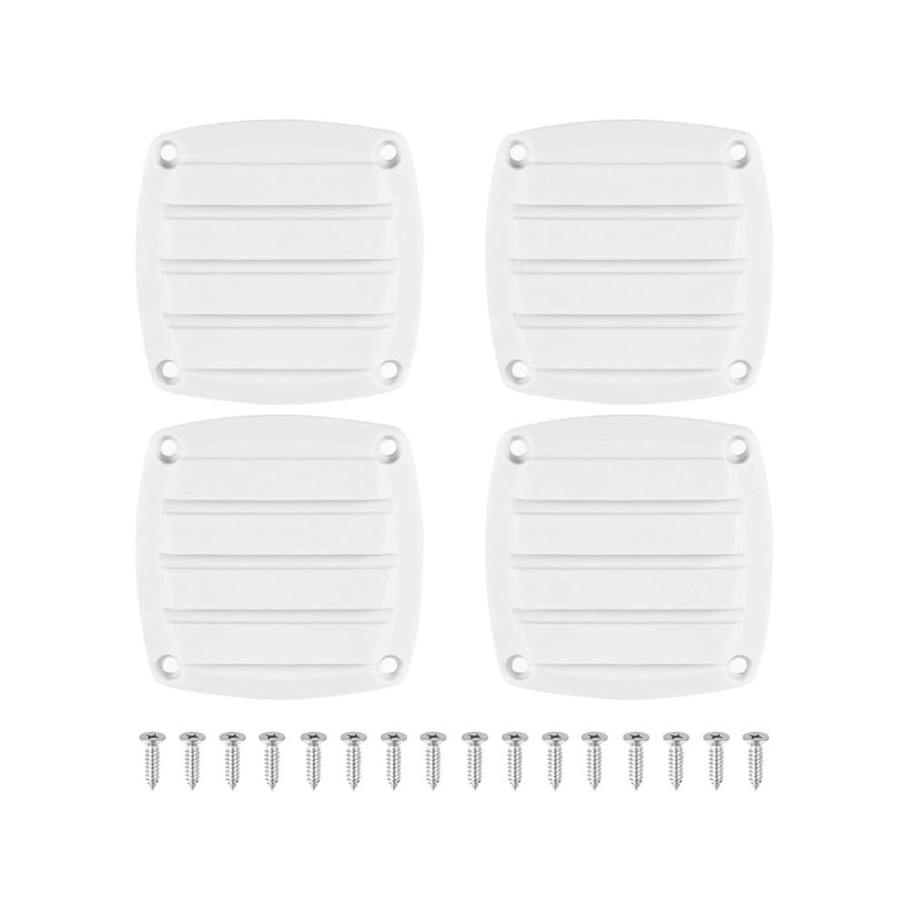 4 PCS Marine Boat Air Vent,Louvered Flush Thru Vent for Yachts Sailboats Fishing Boats