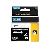 DYMO RhinoPRO Industrial-Strength Permanent Adhesive Fabric Label Tape, 3/4-inch, 18-foot Cassette, White (18484)