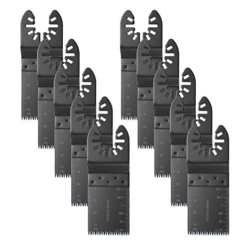 10pcs 35mm High Carbon Steel Saw Blades,Oscillating Multitool Quick Release Japan Precise Long Tooth Saw Blades for Dewalt, Stanley, Black Decker