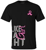 Fight Like a Girl Side Wrap Breast Cancer T-Shirt Unisex Black w/ Pink
