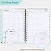 2020 Planner - Weekly & Monthly Planner with Tabs, Floral Cover with Twin-Wire Binding, 6.30