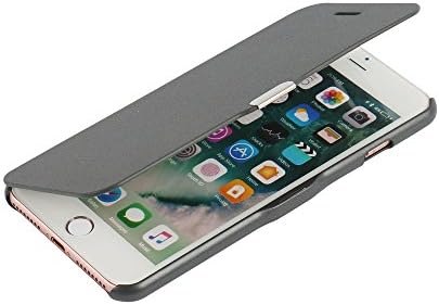 iPhone 7 Plus case, MTRONX Magnetic Ultra Folio Flip Slim Leather Twill Case Cover Pouch for Apple iPhone 7 Plus - Gray(MG-GY)