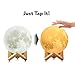 Tiny Trunky - Lunar Night Light Desk Lamp for Bedroom, Rechargeable LED Moon Light Table Lamp, Multi-Colors Fun Lantern for Kids, Tap Controlled. Wooden Stand & Lanyard, 3D Printing.