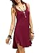 Romwe Women's Sleeveless Summer Swing Tank Sundress Burgundy M