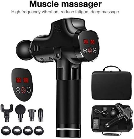 jinclonder Massage Gun Fascia Gun,Deep Muscle Massage Relieve Muscle Ache Promote Blood Circulation Motor HD LCD Display Massage Gun with Four Massage Heads