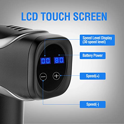 Muscle Massage Gun for Athlete, Handheld Electric Body Massager with 6 Massage Heads and Adjustable Speed, Portable Vibration Massage Device for Deep Tissue Percussion and Muscle Pain Relief - Thumbnail 3