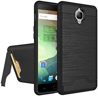 OnePlus 3 / OnePlus 3T Case, Haibao [Card Slot Holder] Dual Layer Shock Absorption Protective with Kickstand Wallet Case for OnePlus 3 / 3T (Black)