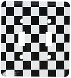 3dRose lsp_154527_2 Check Black and White Pattern