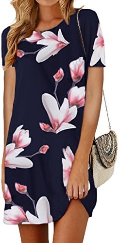 Womens Dress Summer Dresses for Women Ladies Dresses Casual T Shirt Dresses Ladies Mini Dress Holiday Dresses for Women