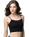 CUNLIN Crop Top Cami Camisole Summer Women Sexy Slim Sleeveless Spaghetti Strap Tank Top Black XL