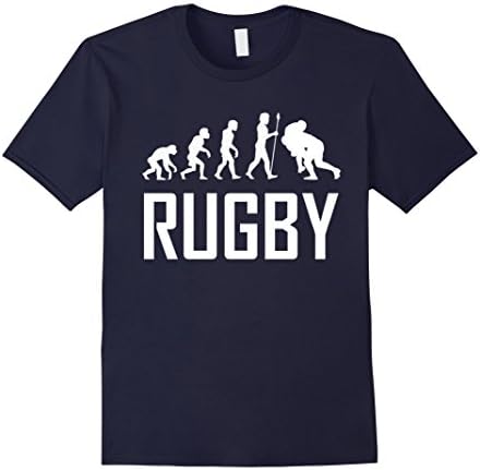 Men's Rugby Tackle Evolution Funny Rugby Shirt Medium Navy
