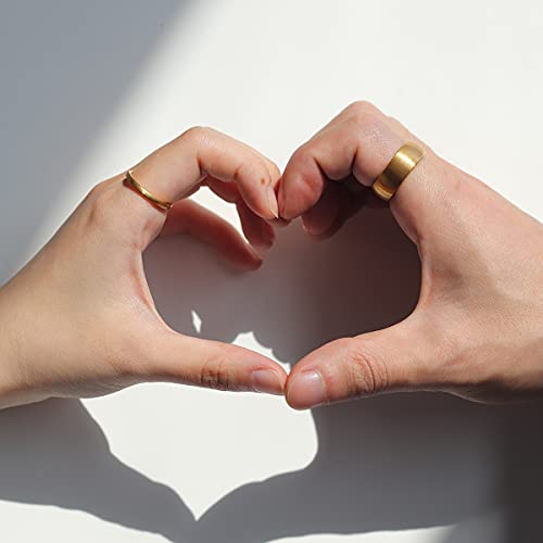 Zoesky Tungsten Rings for Men Women 2mm 4mm 6mm 8mm Golden Domed Brushed Finish Engagement Wedding Band (Golden4mm, 4)